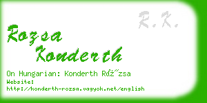 rozsa konderth business card